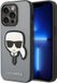 Karl Lagerfeld iPhone 14 Pro Max Hoesje Saffiano Karl Head Zilver
