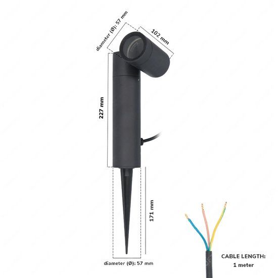 HOFTRONIC Set van 9 Pinero LED Prikspots - GU10 4W 345lm 4000K Neutraal Wit - Dimbaar - Kantelbaar - IP65 Waterdicht - Zwart