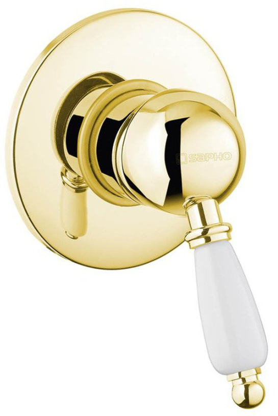 Sapho Kirke White hendel douche mengkraan goud, 1 outlet