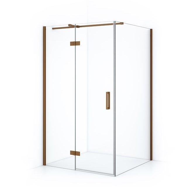 Maxaro Douchecabine Diamond 120x120cm 8mm Helder Veiligheidsglas Koper met Draaideur