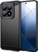 Techsuit Carbon Silicone Back Cover hoesje voor Xiaomi 14T - Zwart