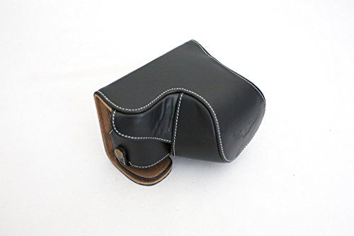 TP Handgemaakte Echt Lederen Camera Case Bag Cover voor Sony NEX-5T NEX-5R - Zwart