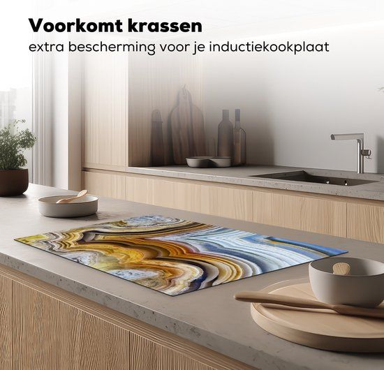 KitchenYeah® Inductie beschermer Agaat - 81.6x52.7 cm - Inductie kookplaat accessoire