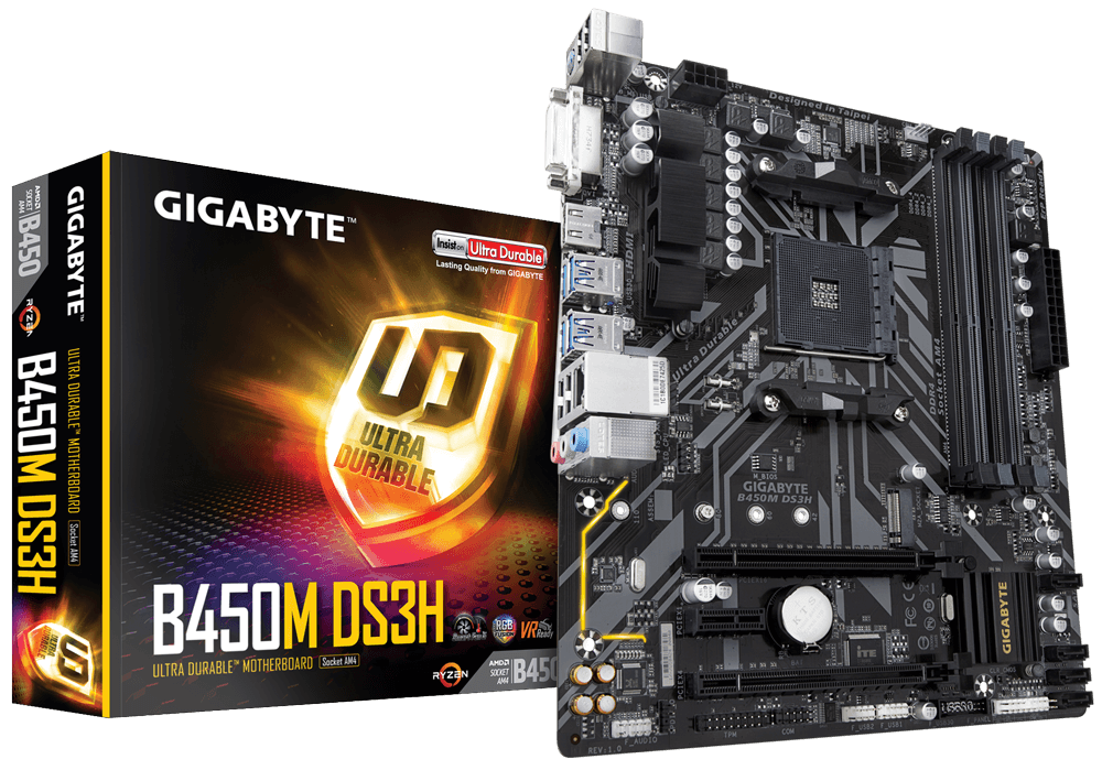 Gigabyte B450M DS3H - Moederbord - micro ATX
