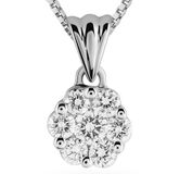 Orphelia Dameshanger 750 witgoud gerhodineerd diamant wit rond geslepen - HD-4208, 0.35 Carat, Witgoud, Diamant