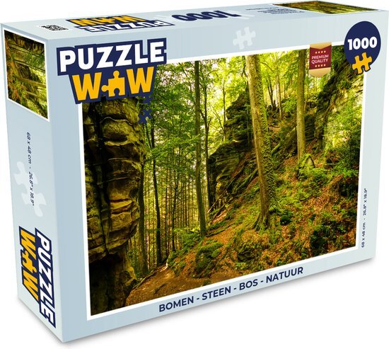 MuchoWow Puzzel Bomen - Steen - Bos - Natuur - Planten - Legpuzzel - Puzzel 1000 stukjes volwassenen - Sinterklaas cadeautjes - Sinterklaas voor grote kinderen