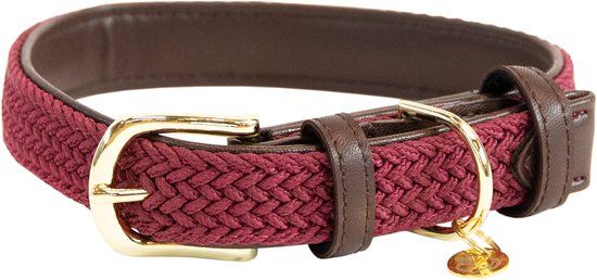Kentucky Dogwear Braided Nylon Dog Collar - Bordeaux - XS (37cm)