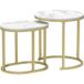Pangivo Lot De 2 Tables Basses Gigognes De Salon En Mdf Et Acier Blanc