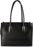 Coccinelle Leren handtas Myrtha26 Handbag Grained Leather Noir zwart