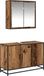 Meuble de salle de bain en bois vieilli 2 pièces 90 x 33 x 60 cm Bois traité