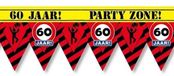 Paper dreams 60 jaar party tape/markeerlint waarschuwing 12 meter