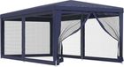 vidaXL Partytent met 6 mesh zijwanden 3x6 m HDPE blauw