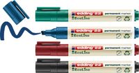 edding 22 Ecoline permanent marker - zwart, rood, blauw, groen - 4 stiften - beitelpunt 1-5 mm