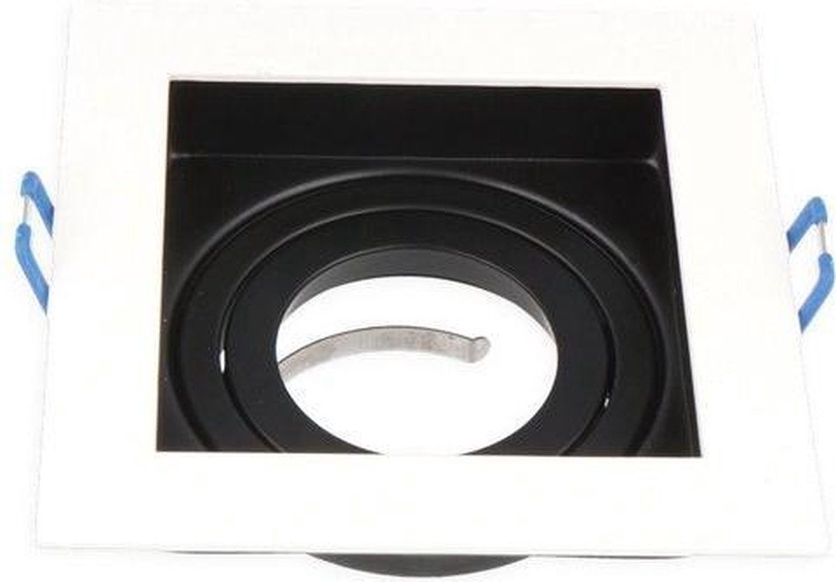 LED Line Inbouwspot - Vierkant - Kantelbaar - Aluminium - GU10 - Zwart/Wit - Mat