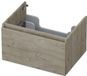 INK - Onderkast 1 Lade Greeploos met Houten Keerlijst - 600x450x350 Mm - Greige Eiken