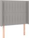 vidaXL Hoofdbord met randen 103x16x118/128 cm stof lichtgrijs