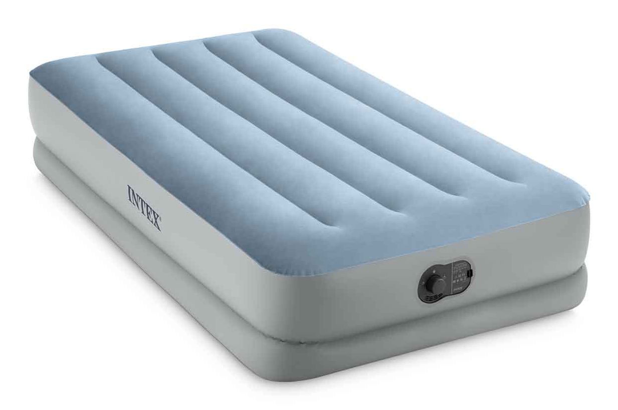 Intex Dura-Beam Comfort Single Air Mattress - Light Blue - Indoor & Outdoor - 136kg Max Weight - Unisex