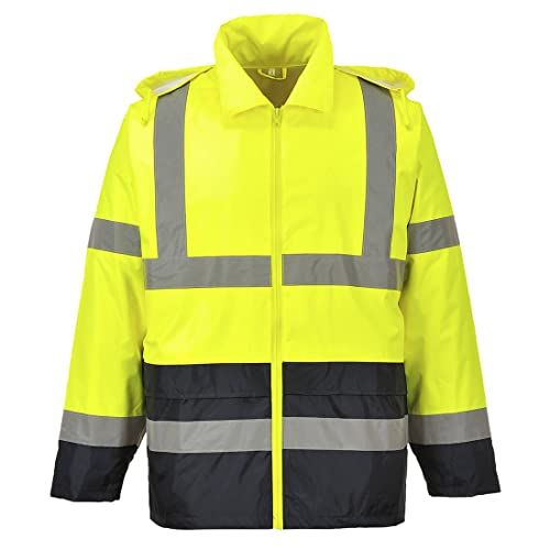 Portwest Hi-Vis Klassiek Tweekleuren Regenjack H443 - Geel/Zwart - L