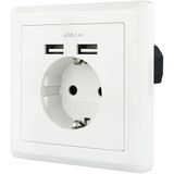 Schuko-stopcontact met 2 USB-aansluitingen (max. 2,4 A)