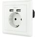 Schuko-stopcontact met 2 USB-aansluitingen (max. 2,4 A)