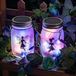 Lanternes solaires en verre, set de 2, LED, multicolore, pour jardin et balcon