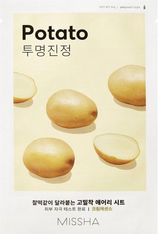 Missha Airy Fit Sheet Mask Potato 19g | Hydraterend, Antirimpel, Verzorgend