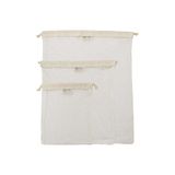 Simple Ecology Set van 3 waszakken van biologisch katoen voor delicate was, lingerie en kleding (S, M, L)