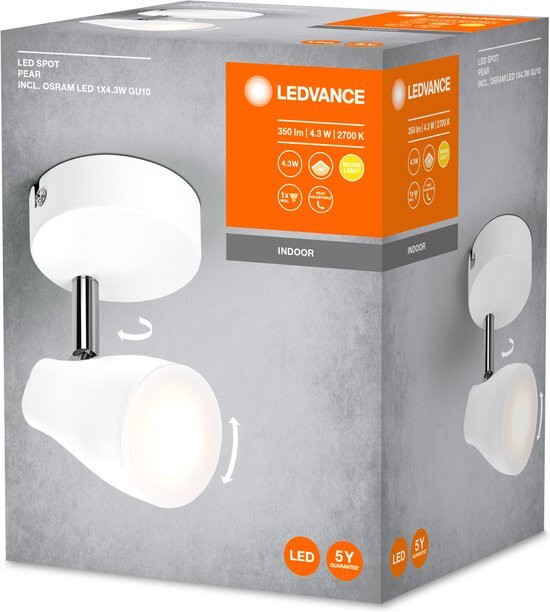 LEDVANCE LED SPOT PEAR plafondmontagespot, ws, 4,3W, 210lm