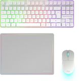 Mars Gaming MCPWTKLWPT Toetsenbord en Muis Combo - RF Draadloos, QWERTY Portugees, Wit