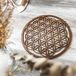 Non-branded Spirituel Décoration murale en bois avec motif Fleur de vie - Lot de 3 pièces