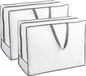 ZOLLNER Set de 2 sacs de lit/sacs de rangement, blanc, polaire, 81 l