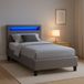 IDIMEX Gestoffeerd bed HIMALAYA 90x200 cm, LED-verlichting, grijze stof