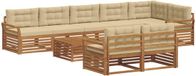vidaXL - Hoek loungeset - Acacia hout - Natuurlijk en beige