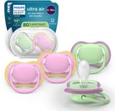 Philips Avent Ultra Air – Ademend en lichtgewicht fopspeen (6-18 mnd) – 4 stuks - Roze en groen