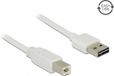 Delock USB 2.0 A Male naar USB 2.0 B Male Kabel - 1m - Wit