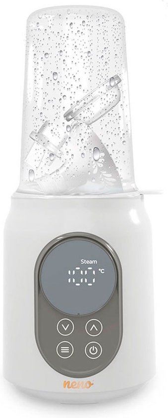 Neno Luna Flessenwarmer En Sterilisator 6 in 1 - Wit/Grijs/Transparant