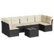 vidaXL 7-delige Loungeset met kussens, polyrattan, zwart