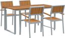 Table de jardin 5 pièces Acacia massif gris