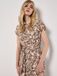 Apricot Midi-jurk met bladprint