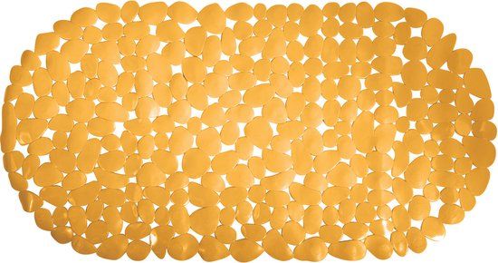 MSV Anti-Slip Shower/Bath Mat - PVC - Saffron Yellow - 35 x 68 cm