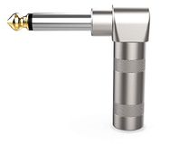 Audibax Zilverkleurige mono-jackstekker, gebogen, grijs