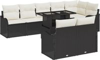 vidaXL Tuinbank Set 9 st Zwart Poly Riet