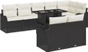 vidaXL Tuinbank Set 9 st Zwart Poly Riet