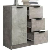 Shally Dogan Dressoir van wit hout met 1 deur 3 laden