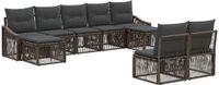 vidaXL - Tuinbank - Set - 9 zitplekken - Grijs - Polyrattan