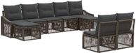 vidaXL - Tuinbank - Set - 9 zitplekken - Grijs - Polyrattan