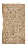 Luxor Living Salo Jute tapijt, ook geschikt als slaapkamertapijt, duurzaam bohemien tapijt, beige, natuurproduct, 65 x 130 cm