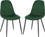 Set van 2 Luxe Eetkamerstoelen - Groen Velvet - Metaal Onderstel - 45cm Zithoogte