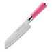 F. DICK Pink Spirit Santoku mes (lengte lemmet: 18 cm, keukenmes met cullenslijping, van hooggelegeerd roestvrij staal, lemmet lasergetest, X55CrMo14 staal, handvat kunststof) 8 1742 182K-79