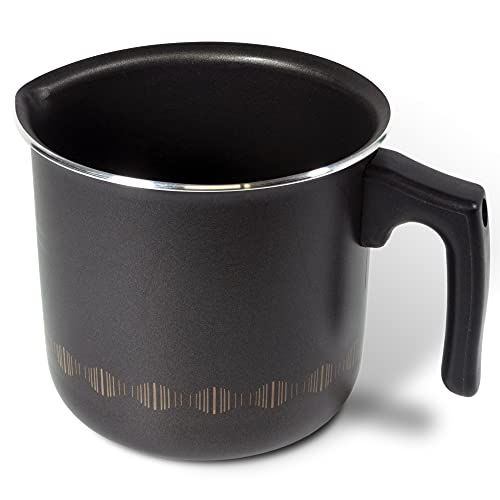 ALLUFLON Costanza melkpan met schenktuit 12 cm, zwart